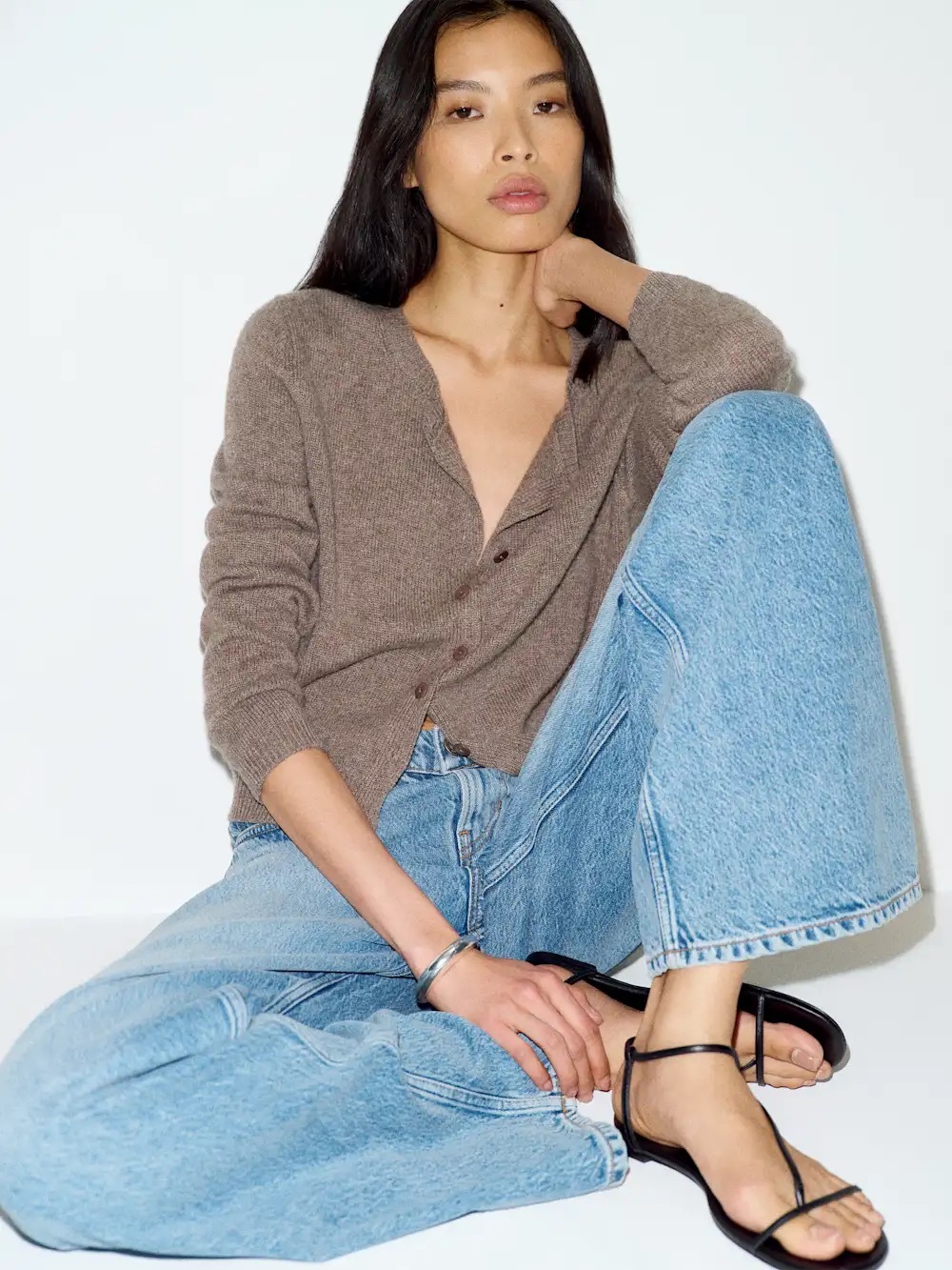 Reformation Clara Cashmere Crew Cardigan